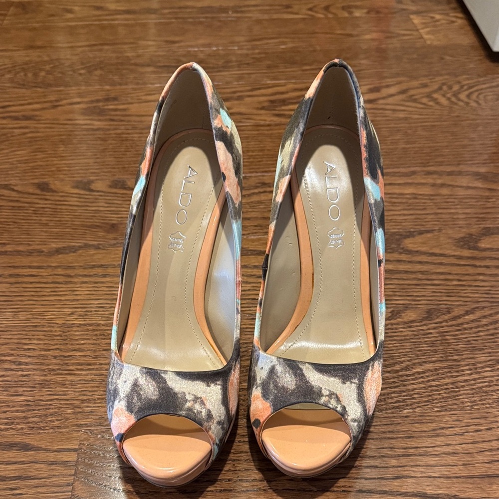 Aldo Vibrant Patterned Peep Toe Heels